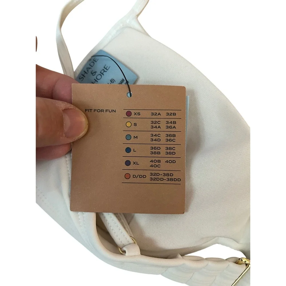 Shade & Shore Cream Bikini Top Underwire Adjustable Straps Size S‎ (4-6)